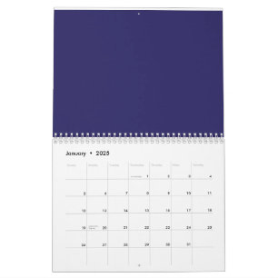 Calendario un fondo azul con un reloj