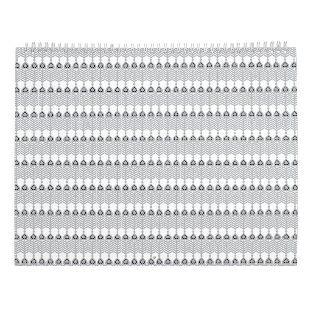 Calendario un fondo blanco con un patrón de círculos (Reverso)