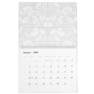 Calendario Un fondo blanco con una disposición divertida