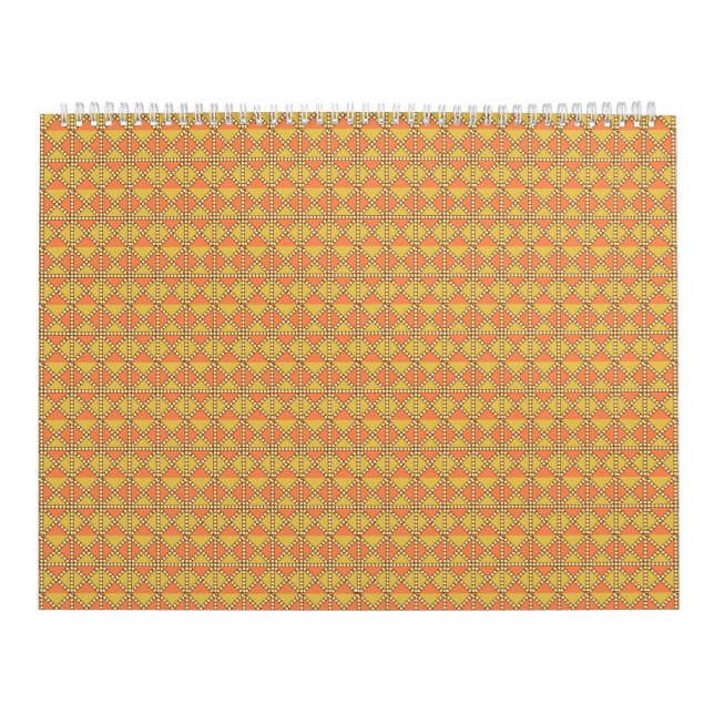 Calendario un fondo naranja y amarillo con un patrón (Tapa)