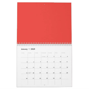 Calendario un fondo rojo con un borde blanco