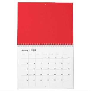 Calendario un fondo rojo con un borde blanco