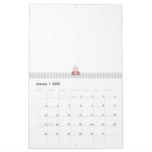 Calendario Un gráfico rojo vibrante presenta una creativa flo