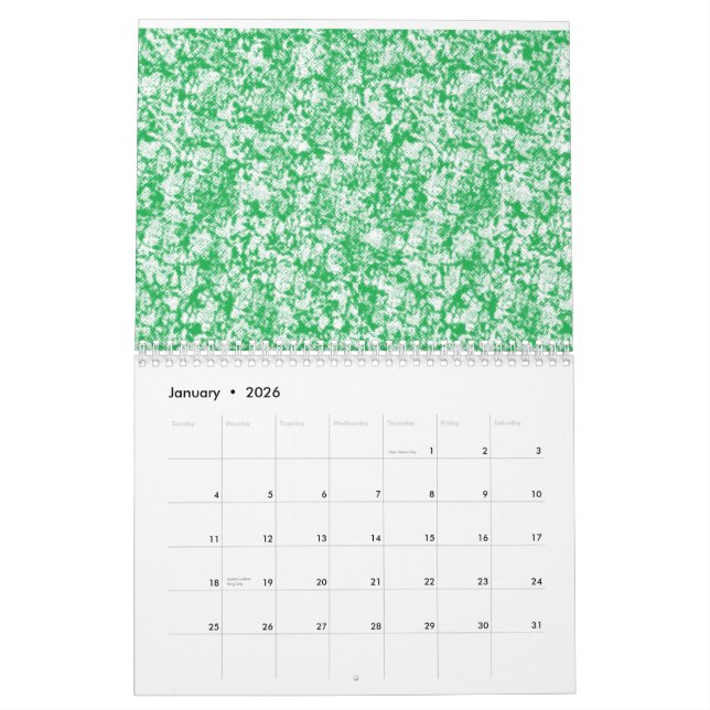 Calendario Un helecho verde y exuberante con frentes de arcos (Jan 2026)