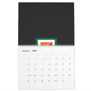 Calendario un logo de siete siete en un fondo verde