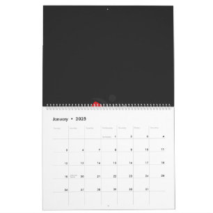 Calendario un logo negro y rojo con una persona en el centro