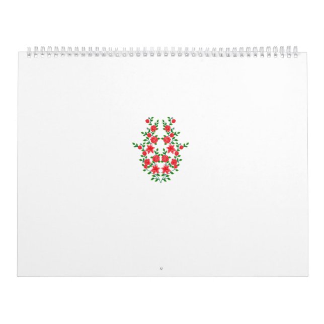 Calendario un montón de flores rojas sobre un fondo blanco (Tapa)