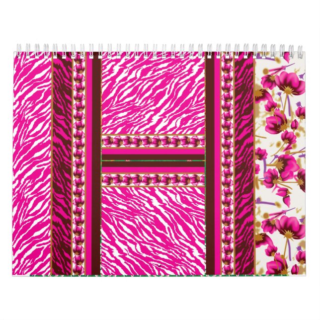 Calendario un papel pintado rosa y blanco con una cruz (Tapa)