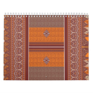 Calendario Un patrón abstracto con matices naranjas y