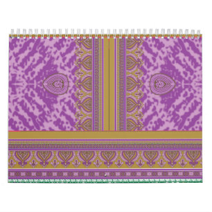 Calendario un patrón cruzado de costura con un color púrpura 