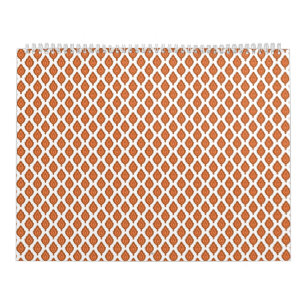 Calendario un patrón geométrico en blanco y naranja