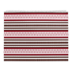 Calendario un patrón rayado rojo y blanco
