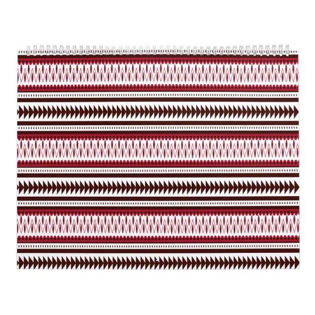 Calendario un patrón rayado rojo y blanco (Tapa)