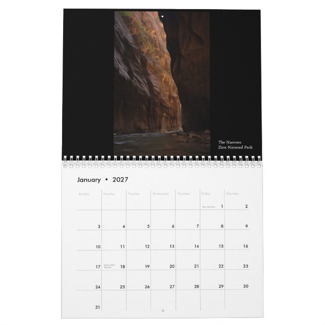 Calendario Un retrato del sudoeste (Jan 2027)