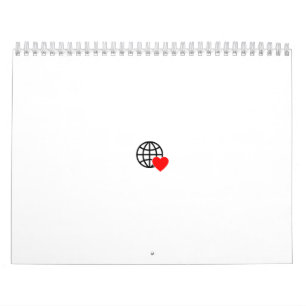 Calendario Un símbolo de corazón rojo creado con líneas suave