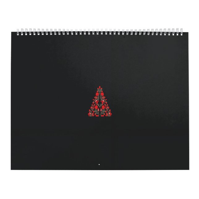 Calendario una bufanda roja y beige con una foto de una mujer (Tapa)