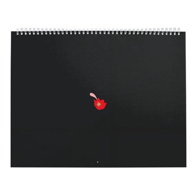 Calendario una flor roja de fondo negro (Tapa)