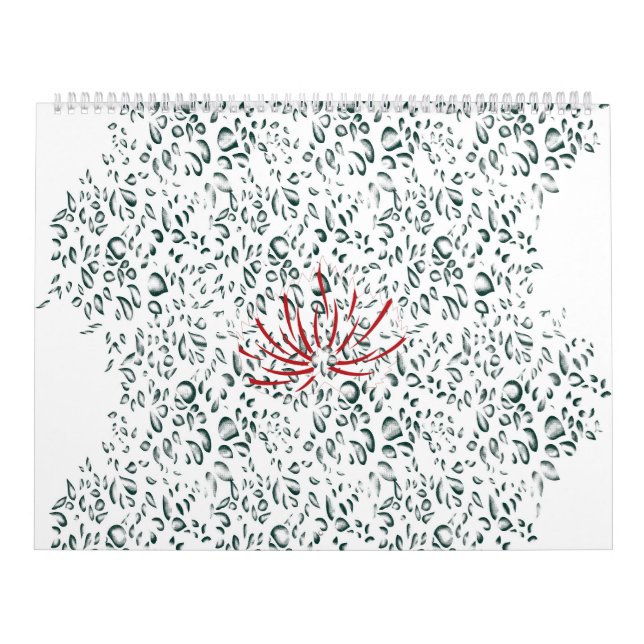 Calendario una flor roja sobre un fondo negro (Tapa)