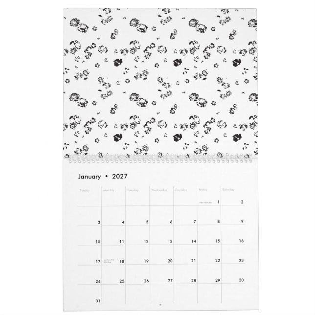 Calendario una foto en blanco y negro de burbujas en una espa (Jan 2027)