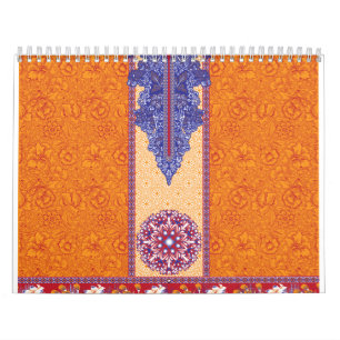 Calendario una imagen de un patrón naranja y azul