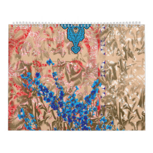 Calendario una imagen de una bufanda azul y beige