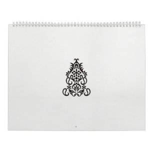 Calendario una imagen en blanco y negro de un diseño ornament