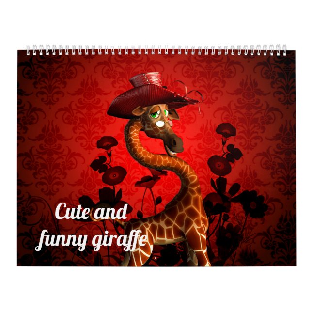 Calendario Una jirafa personalizado dulce y divertida (Tapa)