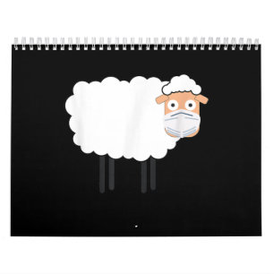 Calendario Una Oveja Con Una Máscara Regalo de ovino con ab