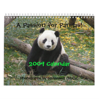 Calendario ¡Una pasión para las pandas! , 2009 hacen