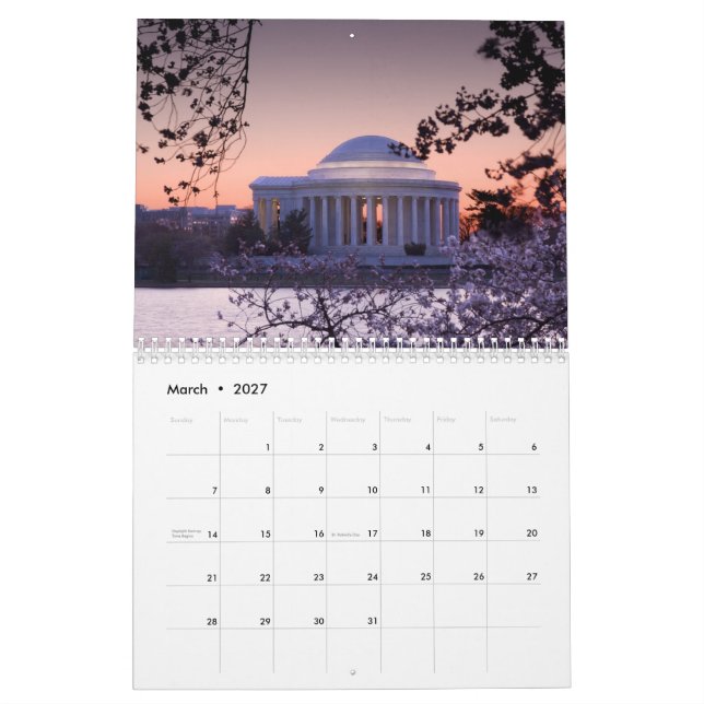 Calendario único del Bella Artes Washington DC 202 (Mar 2027)