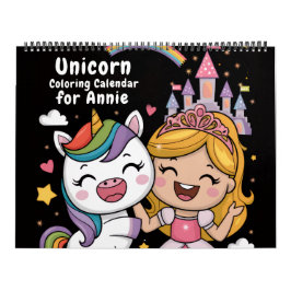 Calendario Unicorn and Princess Coloring Calendar