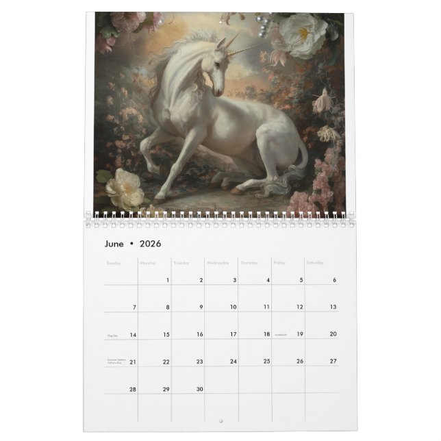 Calendario Unicornio místico (Jun 2026)