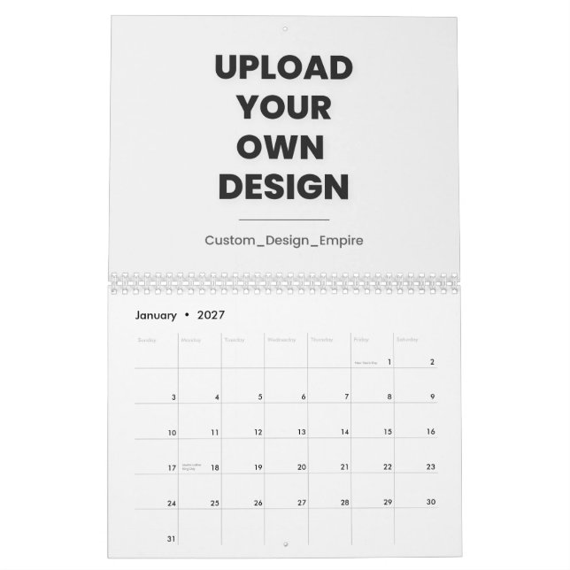 Calendario Upload Your Own Design Here | Custom Template (Jan 2027)
