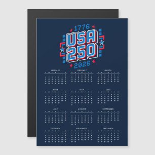 Calendario USA 250 – 1776 a 2026 Pixel Art