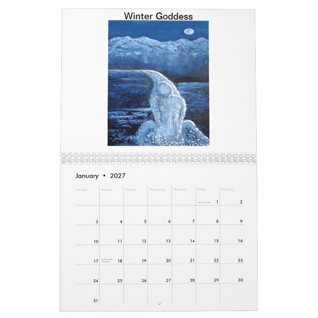 Calendario valiente de la diosa de Angela (Jan 2027)