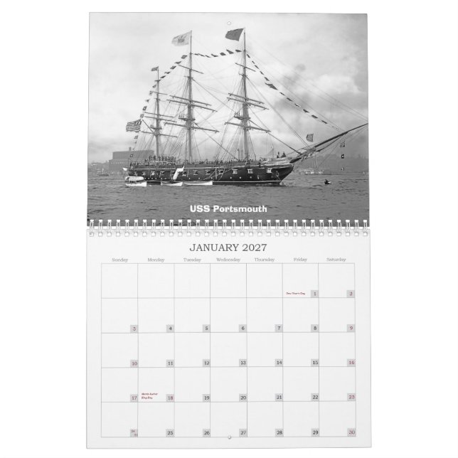 Calendario Vela y vapor que luchan (Jan 2027)