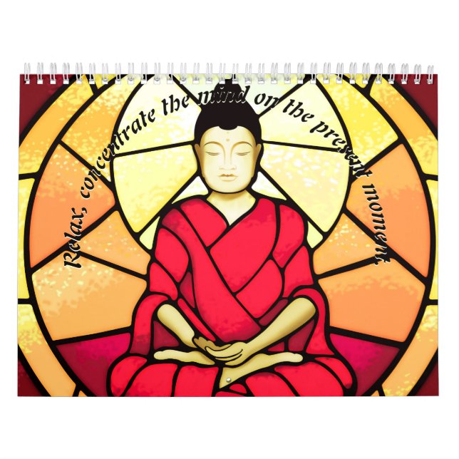 Calendario Ventanilla de cristal de mancha de buddha de Bali (Tapa)