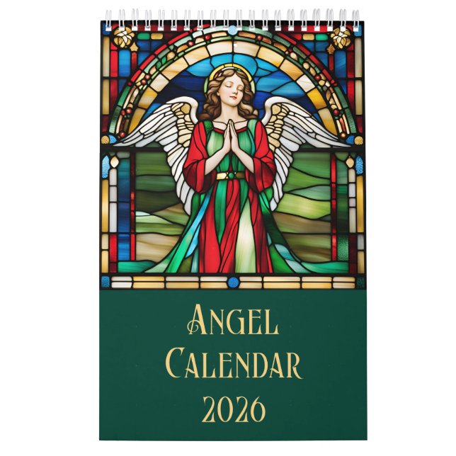 Calendario Ventanilla de vidrio manchado de ángeles 2026 pers (Tapa)