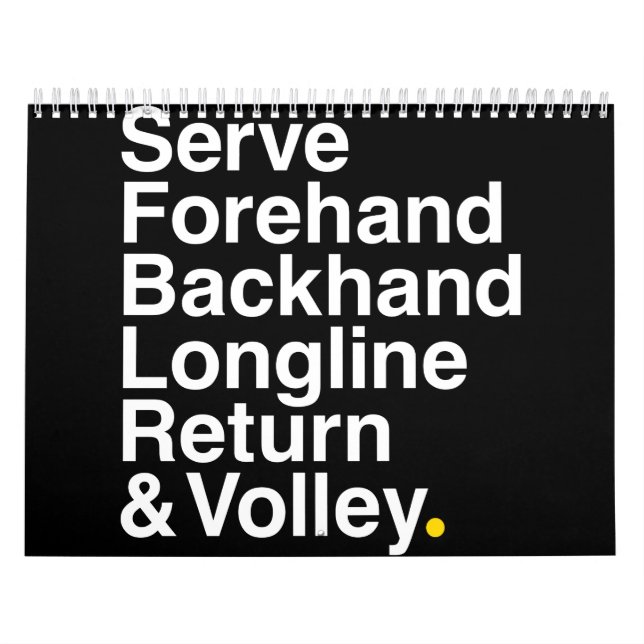 Calendario Ventilador del TENIS (Tapa)