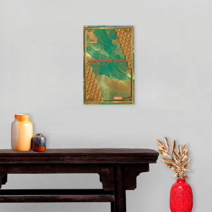 Calendario Verde Esmeralda Rojo Dorado 12 Signos del Zodiaco