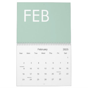 Calendario Verde Salvia Minimalista Moderno