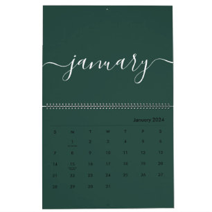 Calendario Verde y Blanco Minimalista 2027