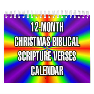 Calendario Versículos bíblicos de Navidad de 12 meses