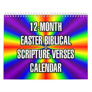 Calendario Versículos bíblicos de Pascua de 12 meses