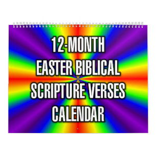 Calendario Versículos bíblicos de Pascua de 12 meses