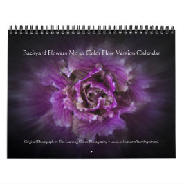 Calendario Versión de flujo de color de las flores traseras n