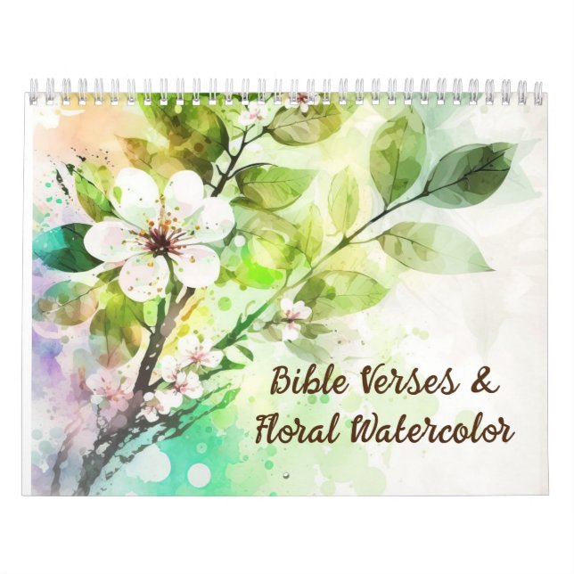 Calendario Versos bíblicos y acuarelas florales cristianas (Tapa)