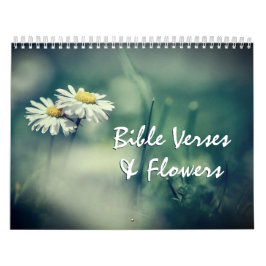 Calendario Versos de la Biblia y flores cristianas Motivadora