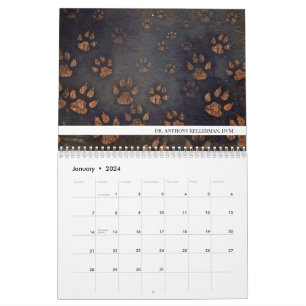Calendario Veterinaria de impresión única de pata