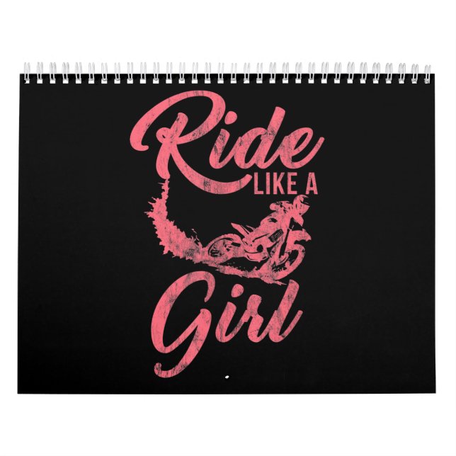 Calendario Viajar Como Un Regalo Gracioso De Moto Chica (Tapa)